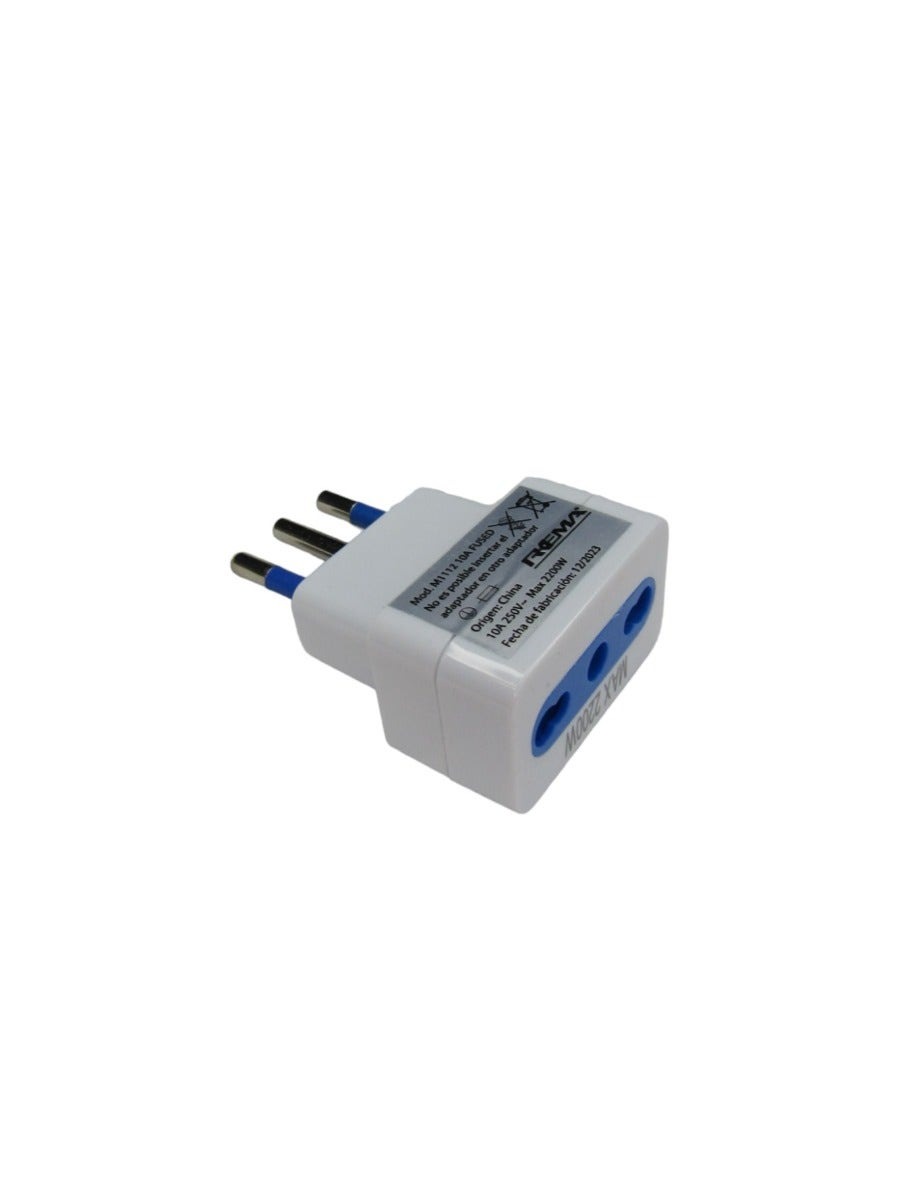 Adaptador 10/16A 250V (2200W) Blanco C/proteccion