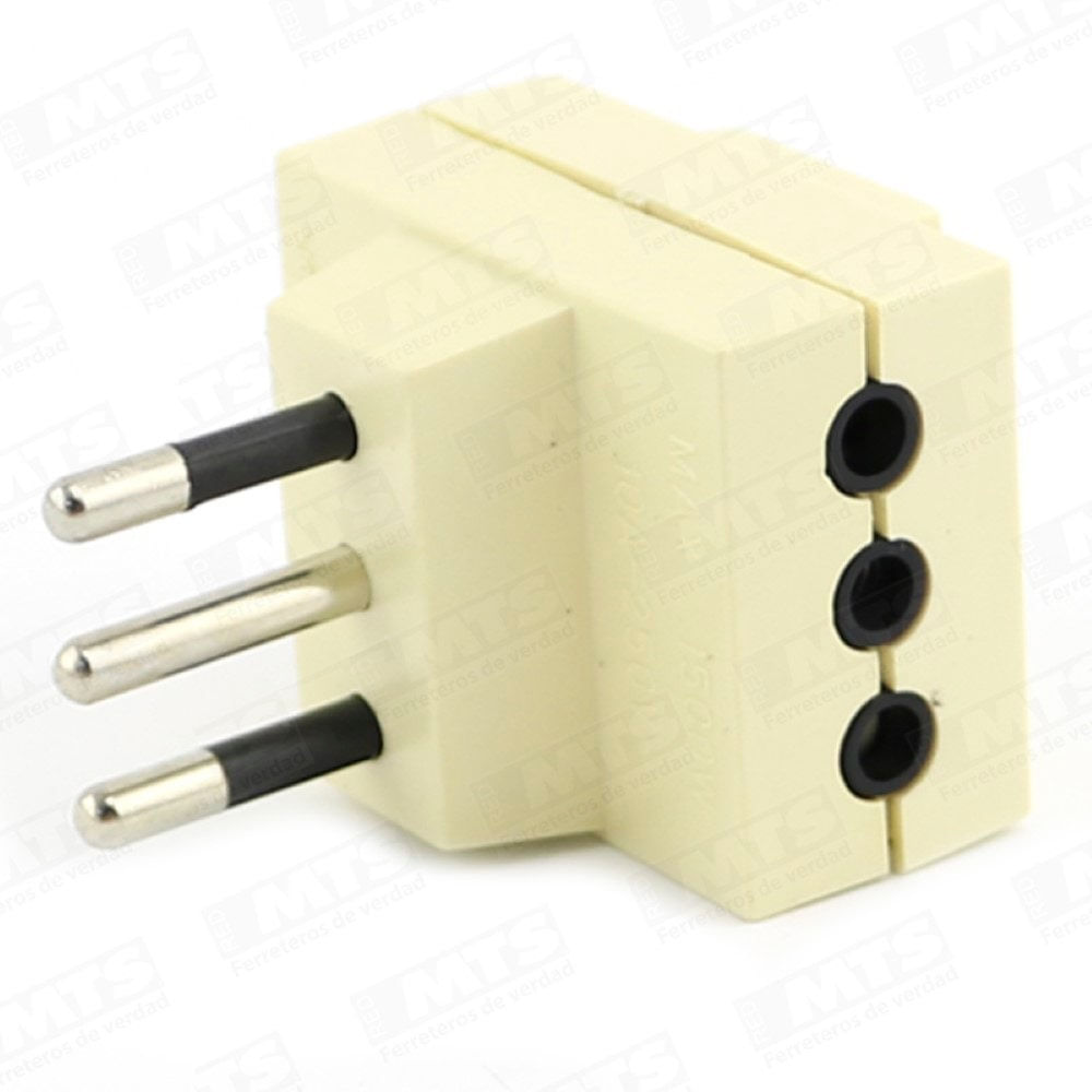 Adaptador Triple 10A 2PT Blanco