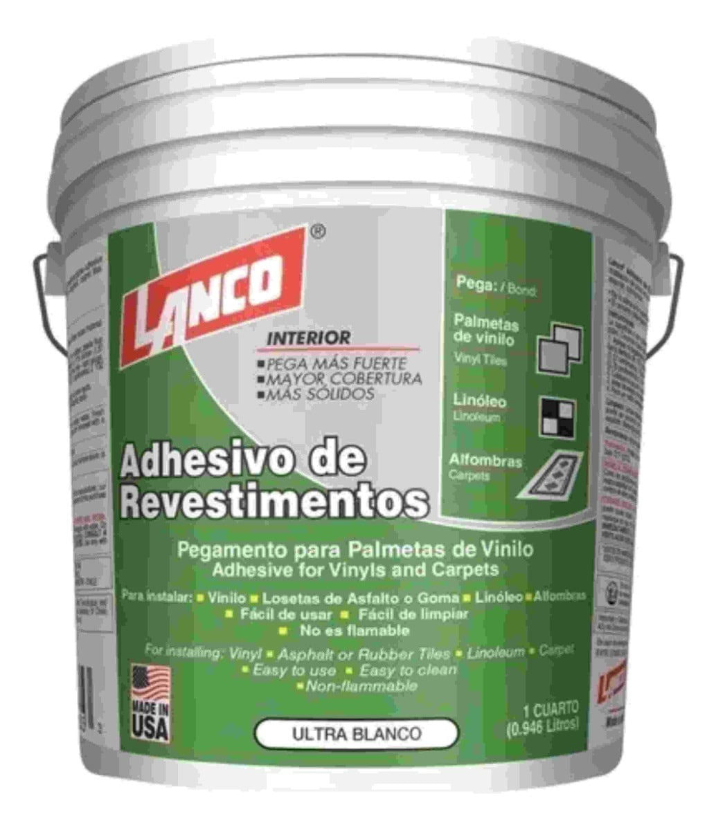 Adhesivo Vinilicos Alfombras Base Agua 1/4GL Lanco