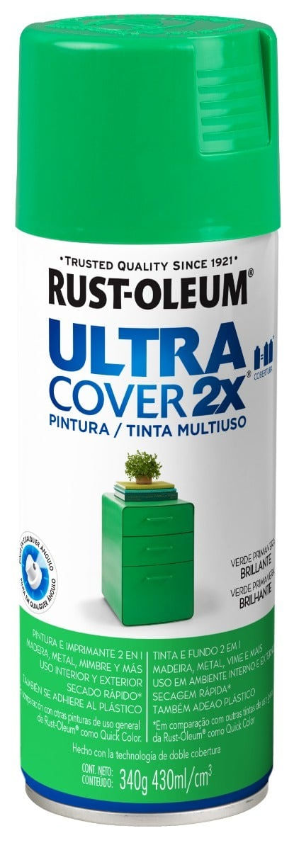 Esmalte Aerosol Ultra Cover 2X Verde Primav. 340G