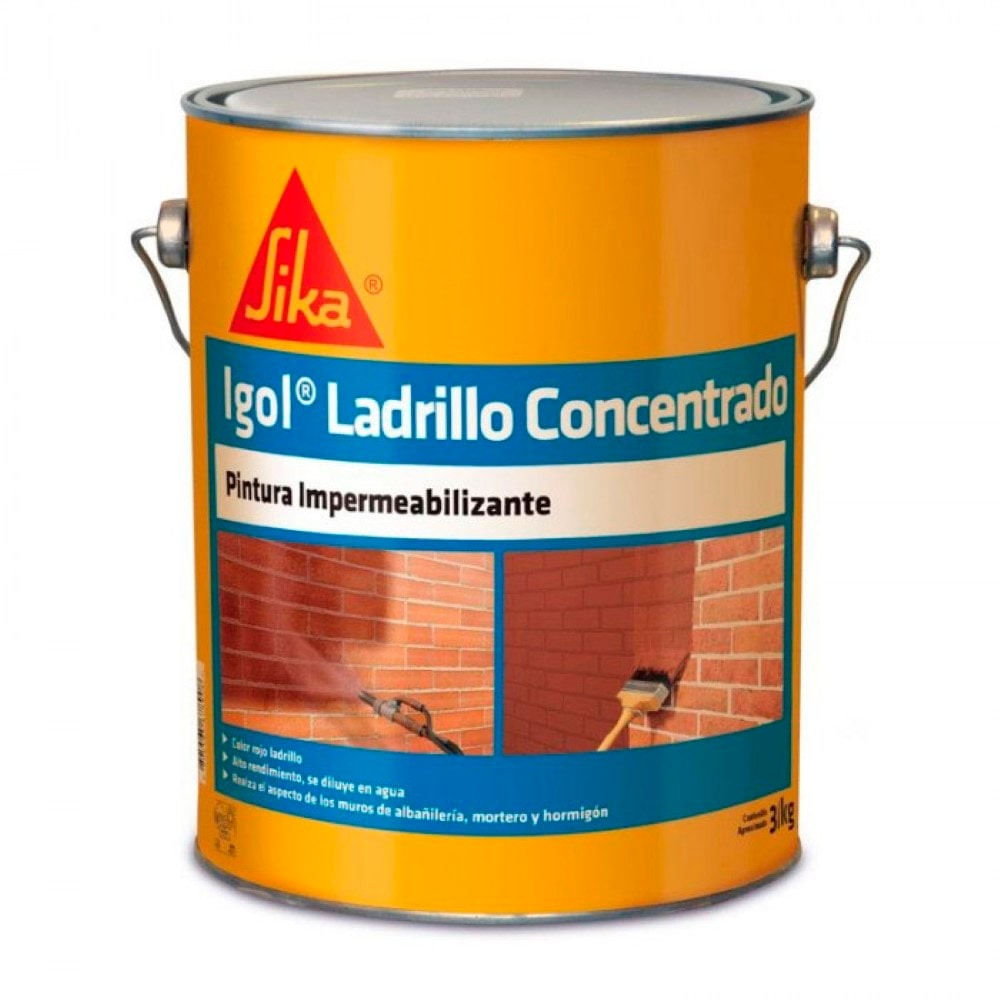 Pintura Impermeabilizante Sika Igol Ladrillo 3LT