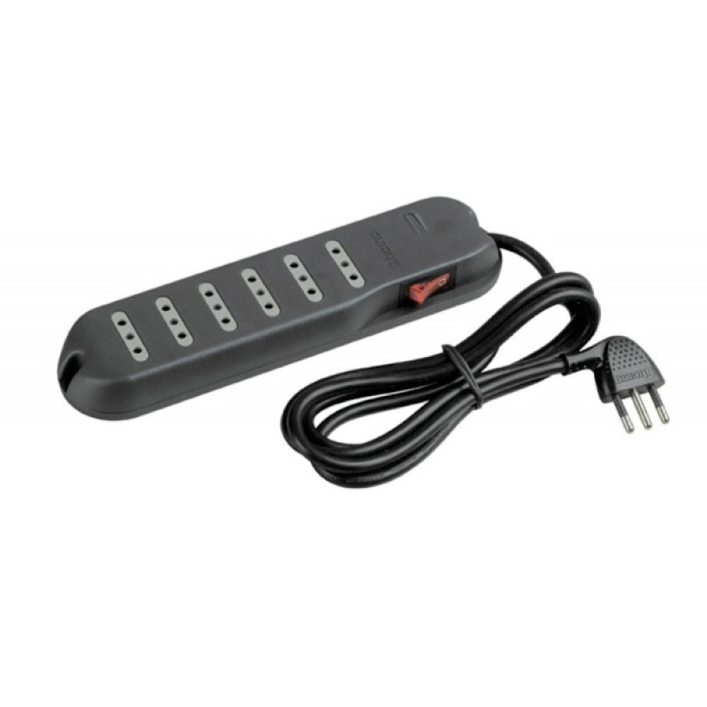 Alargador Multiple 6 Tomas 2PT 10A 5 MT Negro
