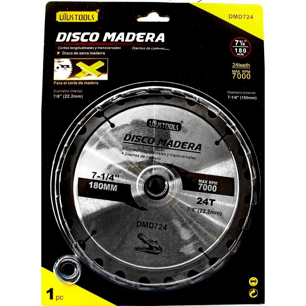 Disco Sierra Madera 180X24D Uyustool DMD724