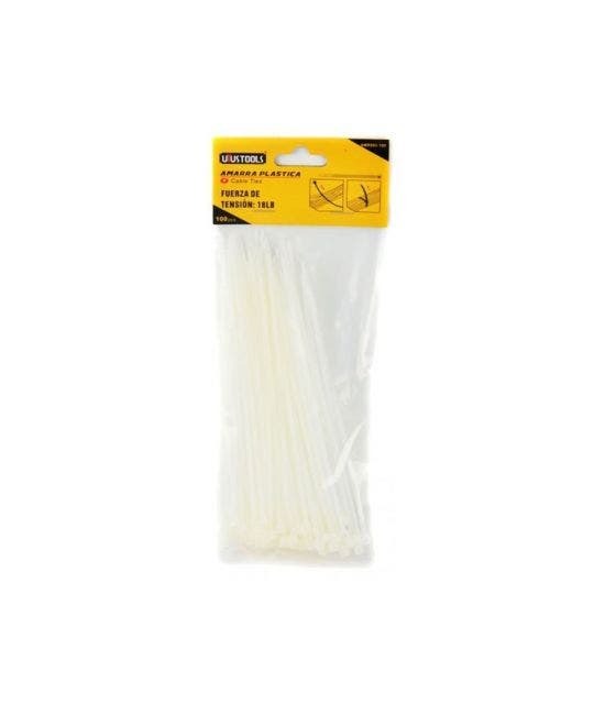 Amarras Plasticas Blanca 2.5X160MM 100 Piezas