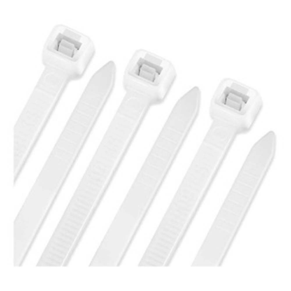 Amarras Plasticas Blanca 3.6X250MM (100 Piezas)