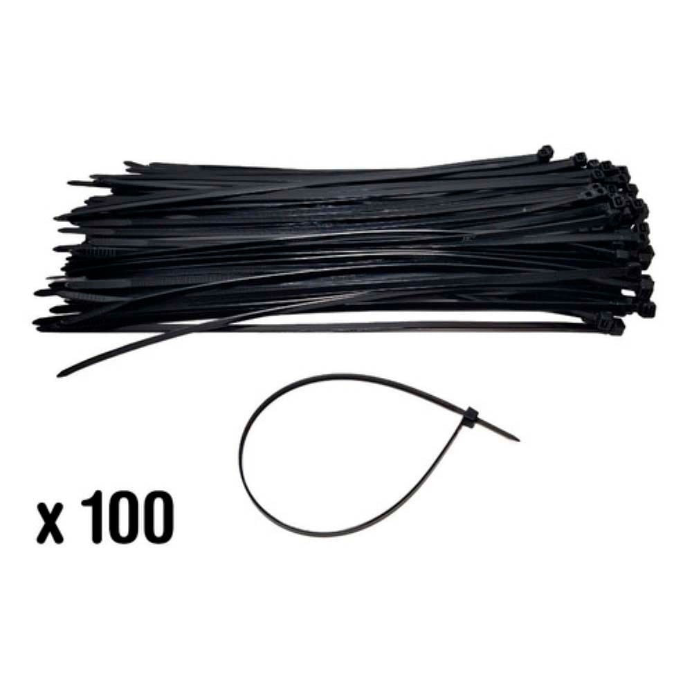 Amarras Plasticas Negra 2.5X100MM (100 Pz)