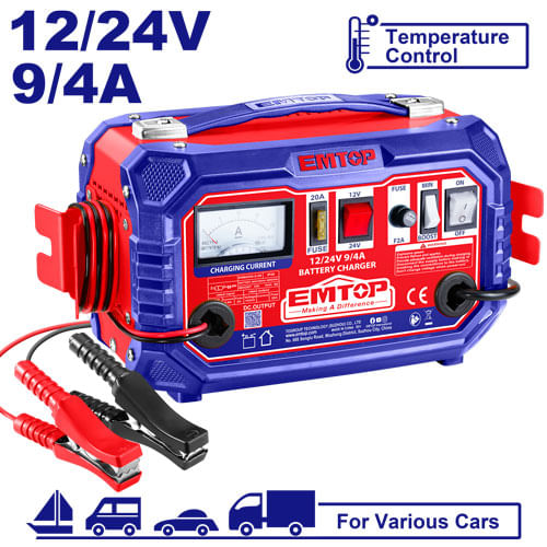 Cargador de Baterias 12/24V 9/4A EFCR16011 Emtop