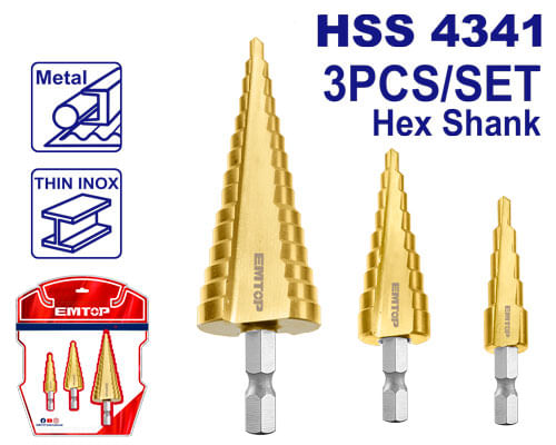 Set Brocas Escalonadas 3 Piezas ESDL80402
