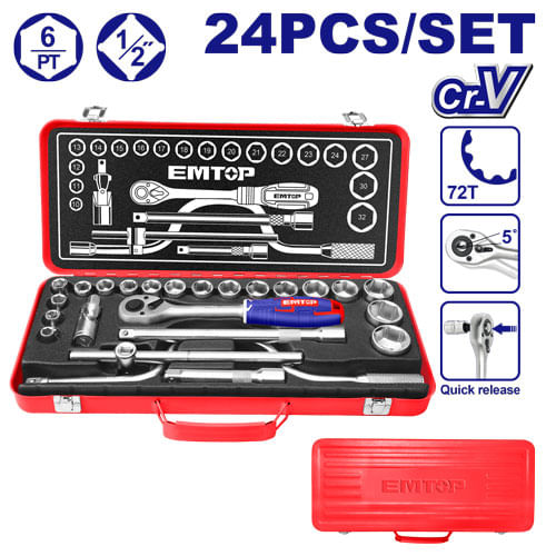 Jgo Dados 1/2 C/metal 24un ESKT12243 10-32 MM