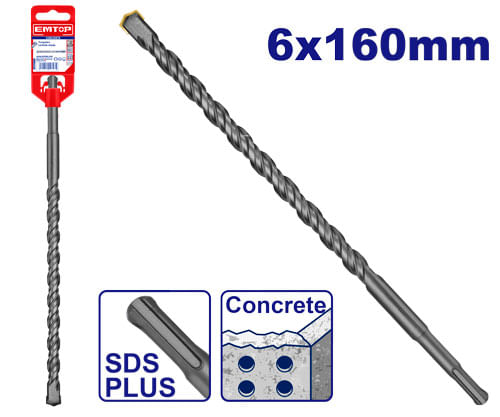 Broca Concreto Sds Plus 6x160mm EHDR10602 Emtop