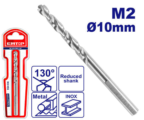 Broca M2 Hss 10MM ETDB1200101 Alta Dureza