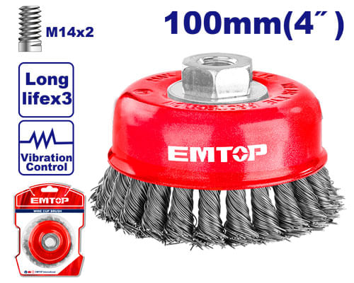 Grata Copa Trenzada 100MM 0,5MM EWCB21005 Emtop