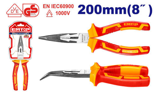Alicate de Punta Curva Aislado 8 EPLRB0831 Emtop
