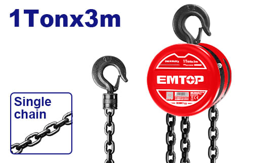 Tecle de Cadena 1 Ton x 3M ECBK110 Emtop