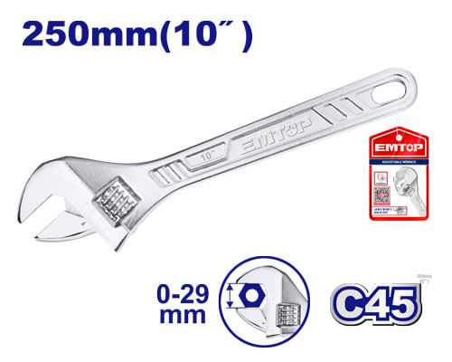 Llave Francesa 10 EAWH131022 Emtop