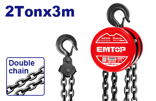 Tecle de Cadena 2 Ton x 3M ECBK120 Emtop