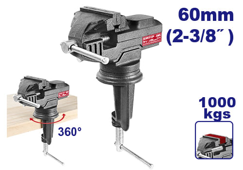 Tornillo Mecanico de Banco Giratorio 60mm EBVE0201