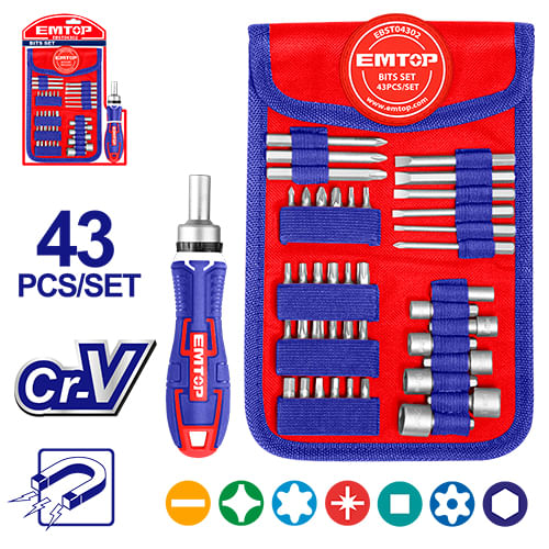 Set Destornillador Multiuso 43 Pzs EBST04302 Emtop