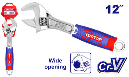 Llave Francesa Mango Goma 12 EAWH131201 Emtop