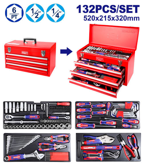 Caja de Herramientas 132 Piezas EHTS01321