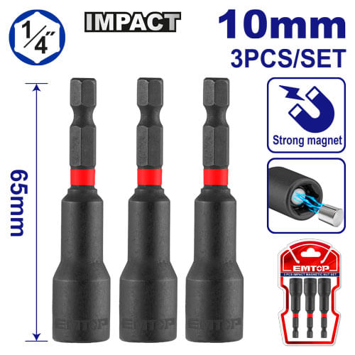 Set Puntas Magneticas 10MM Hex 3UN EMNS1031