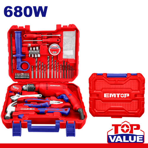 Caja Htas 122 un Taladro 680W EEDK12201 Emtop