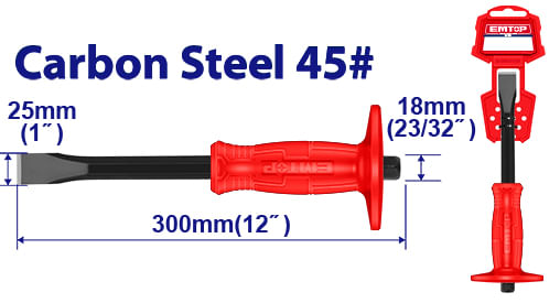 Cincel Plano Punta 25mm 18x300mm ECCL251801 Emtop