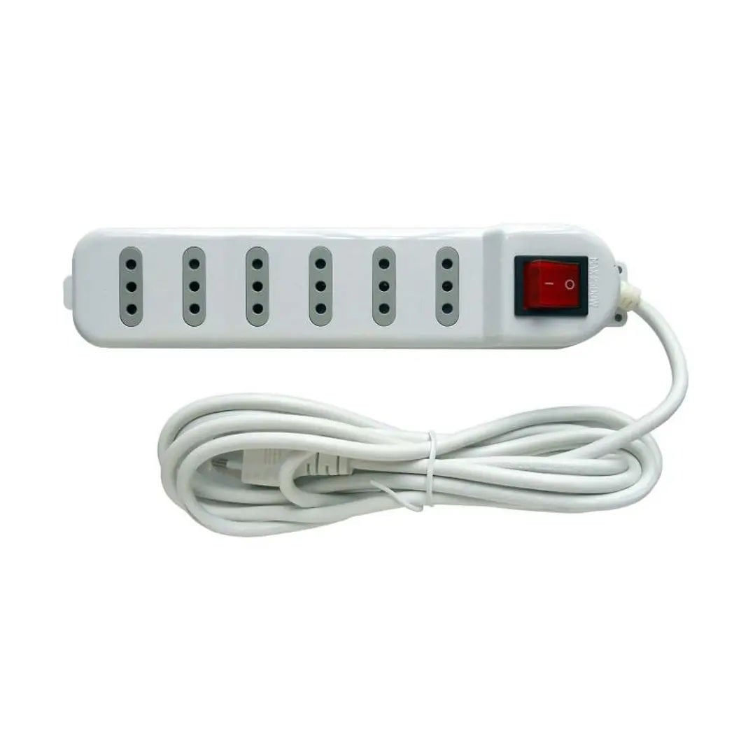 Alargador con Switch 6 Tomas 3M Blanco Oca