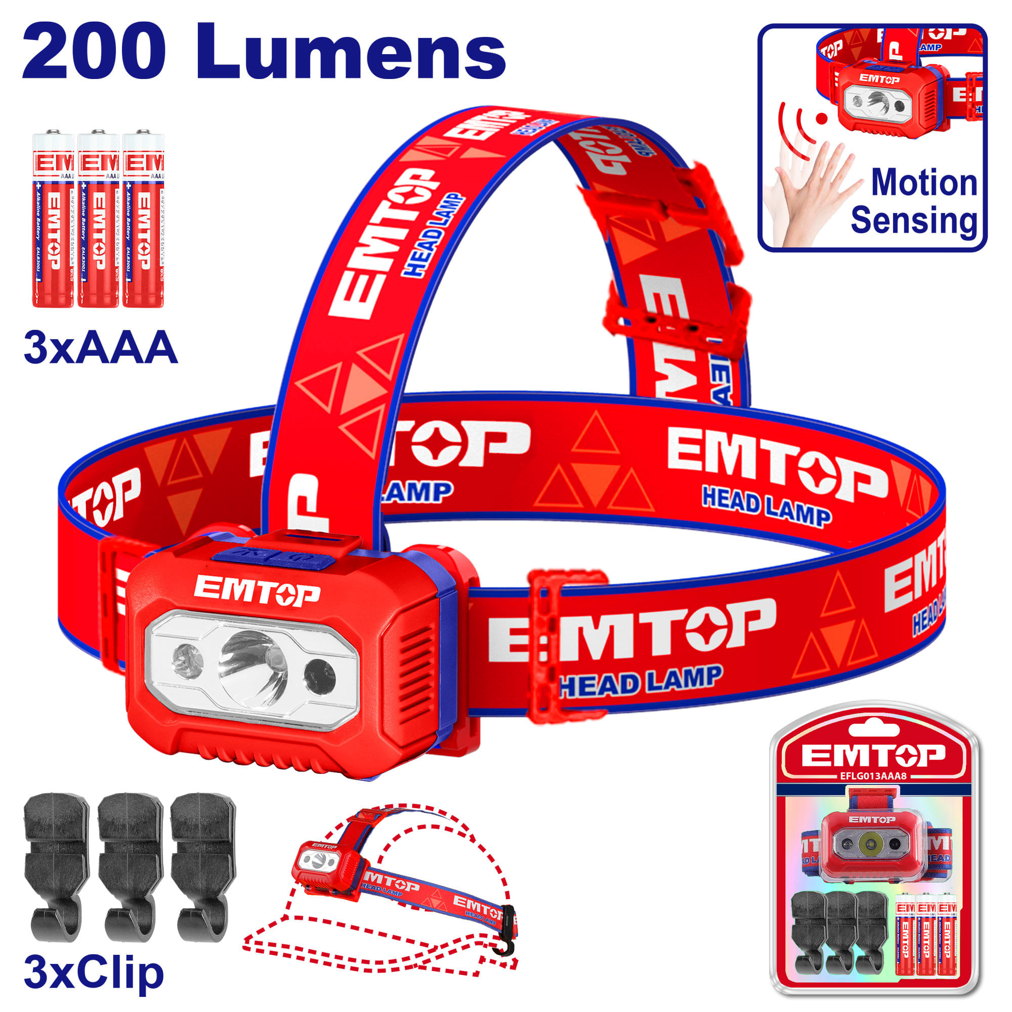 Linterna de Cabeza 200LUMENES Pila Aaa EFLG013AAA8