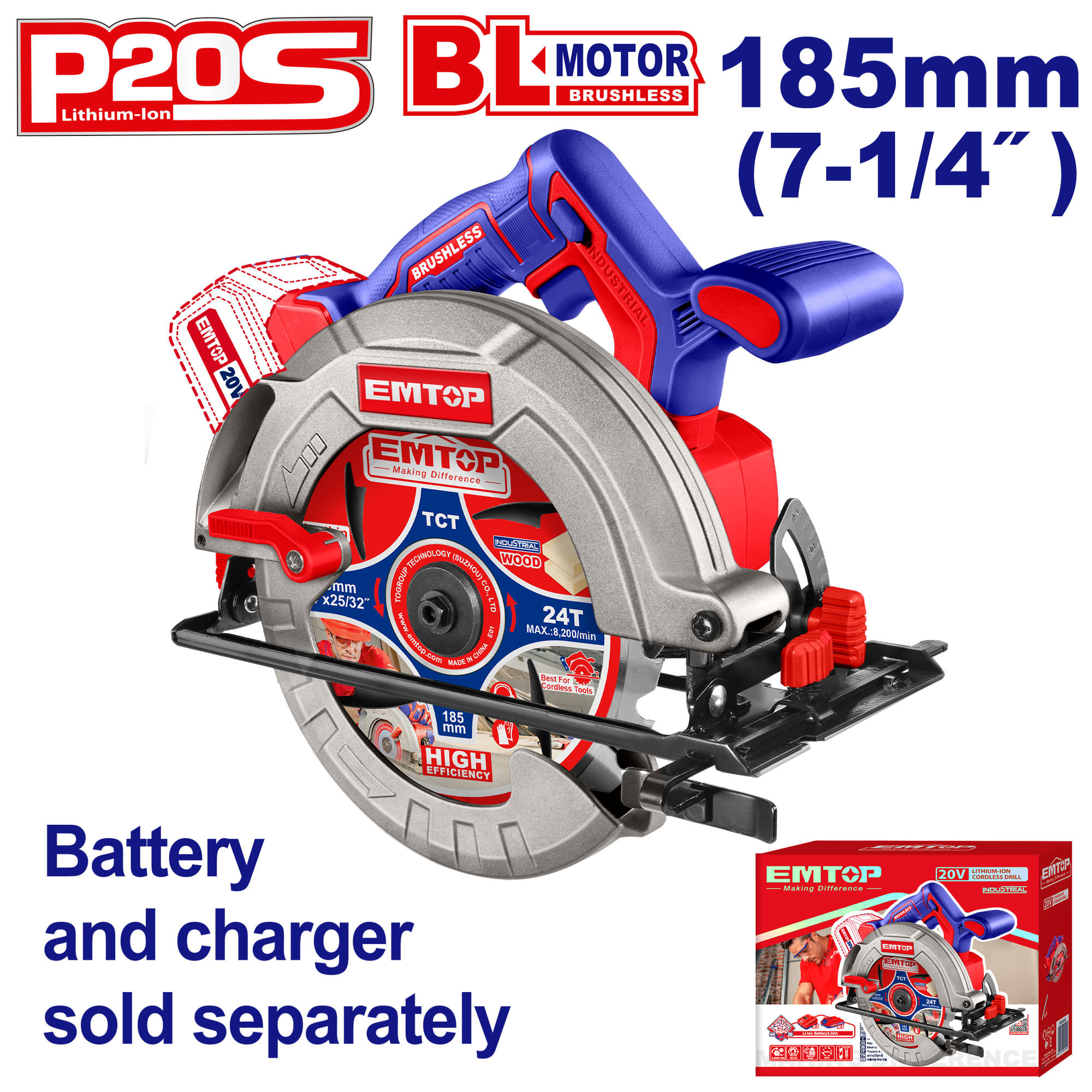 Sierra Circular Inal 7 1/4 20V S/bat ELCS1851