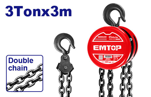 Tecle de Cadena 3 Ton x 3M ECBK130 Emtop