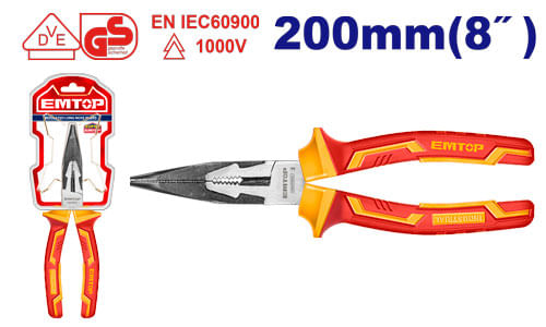 Alicate de Punta Aislado 8 EPLRL0831 Emtop