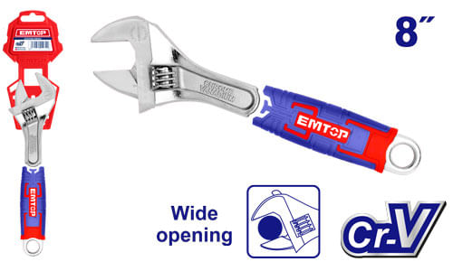 Llave Francesa Mango Goma 8 EAWH130801 Emtop