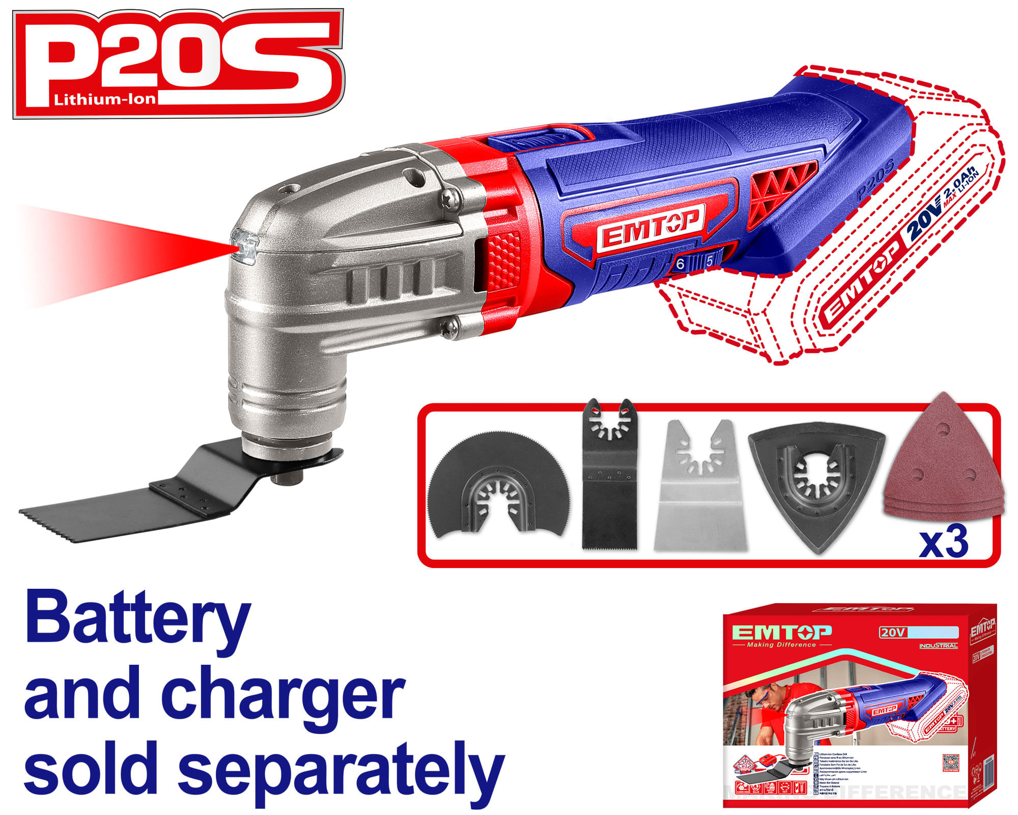 Multierramienta Inal 20V S/b 6 Vel ELMF2022